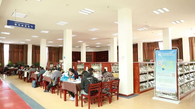 西藏图书馆读书学习视频素材