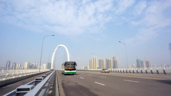 广西柳州白沙大桥地面移动大范围延时摄影