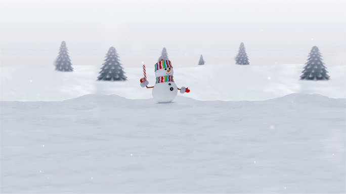 动态雪中的雪人超长视频素材
