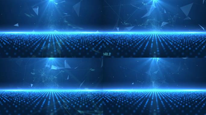 蓝色科技连线粒子背景视频