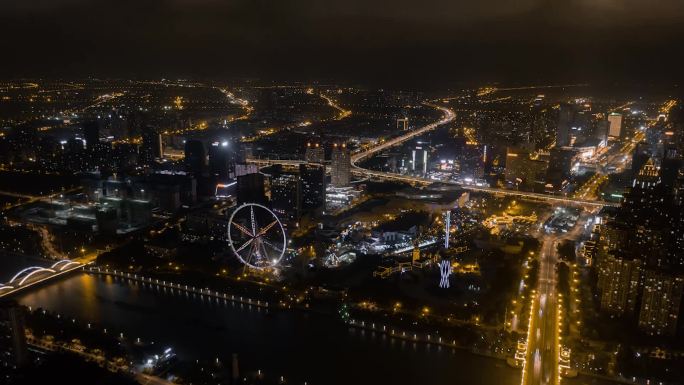 南通夜景城市文化宣传延时素材