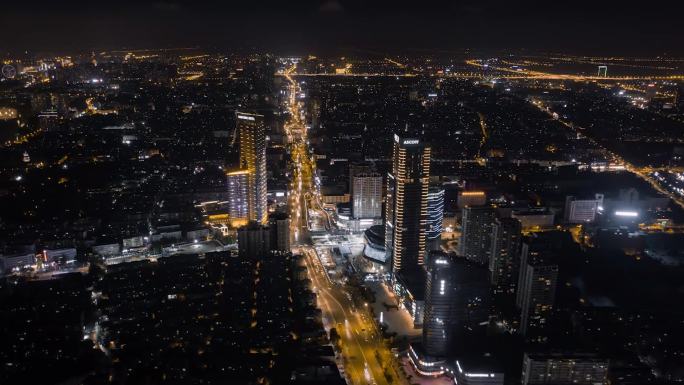 南通夜景航拍延时（工农路大饭店）