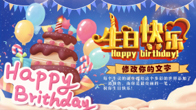 生日祝寿片头视频素材下载 Vj师网