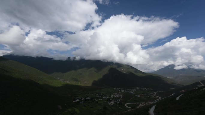 西藏行风景雪山云海天空延时素材