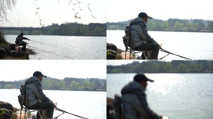 江边老人钓鱼