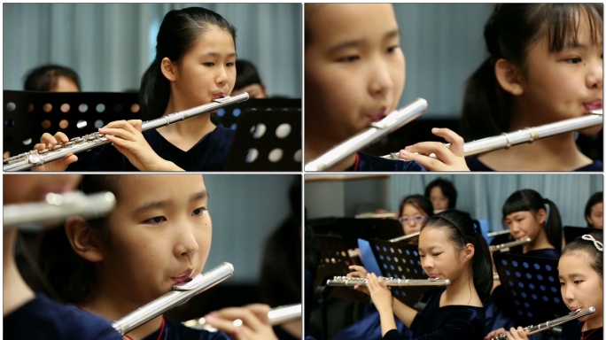 学校学生交响乐长笛