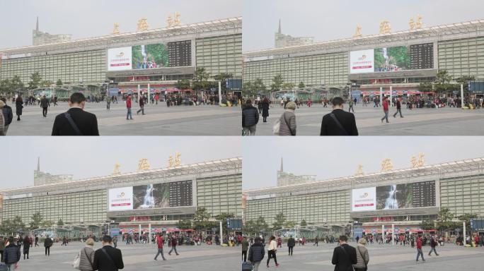 上海火车站人流穿梭宣传空镜素材
