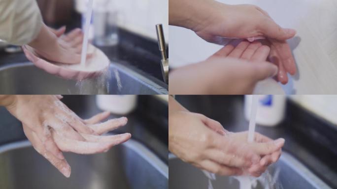 做家务，正确洗手步骤4k素材
