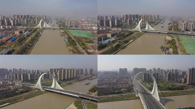 4K-原素材-淮安大运河桥航拍4