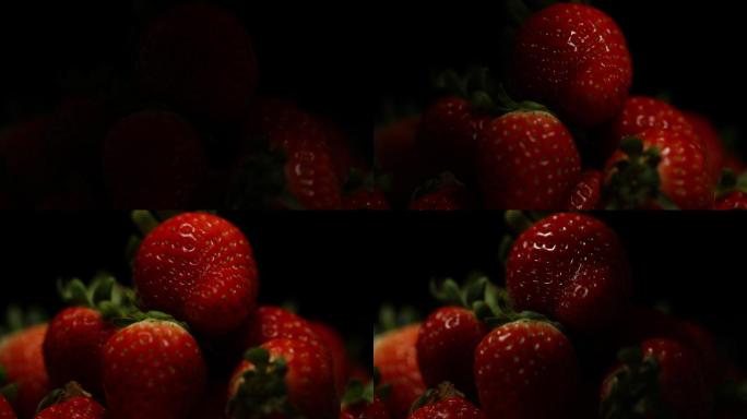光影在草莓上移动