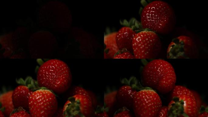 草莓上的光影移动