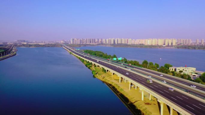 大气航拍城市水景沈阳丁香湖航拍4K