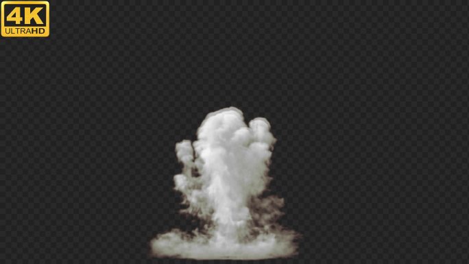 【4K】白色爆炸烟雾-alpha通道