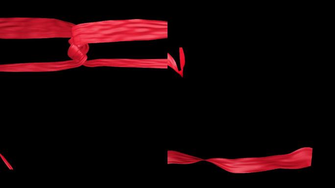 9组红绸红色丝带通道素材