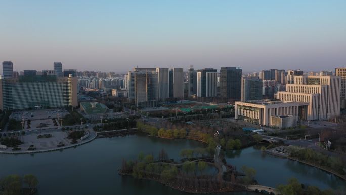 4K-原素材-临沂市五洲湖城市风光