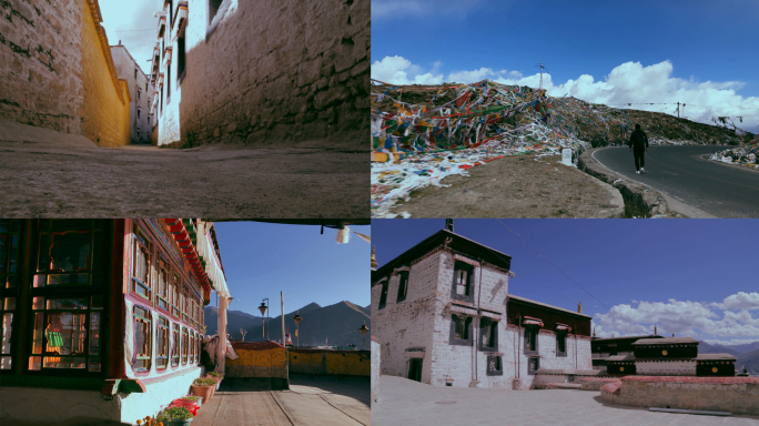 西藏建筑人群空镜