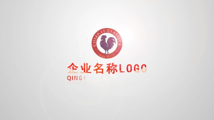 红色线条LOGO片头