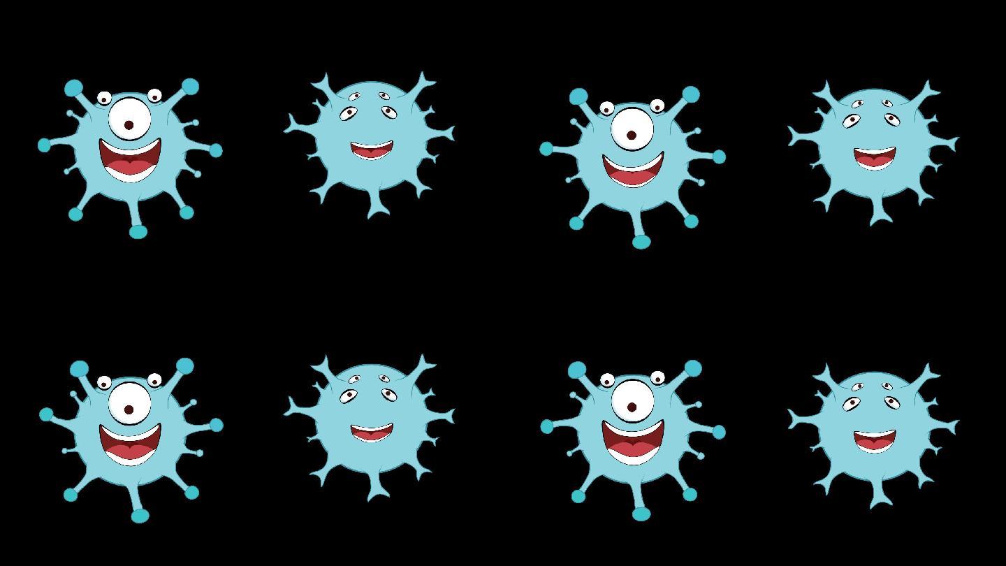 MG卡通病毒细胞循环动画