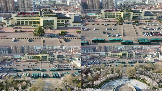 航拍济南火车站大明湖站