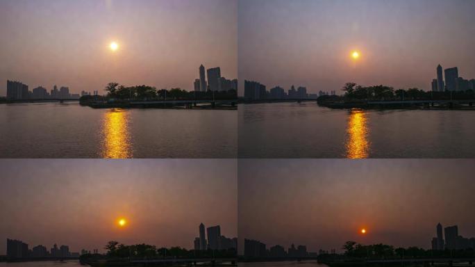 4K延时拍摄，珠江夕阳西下，夕阳无限好。