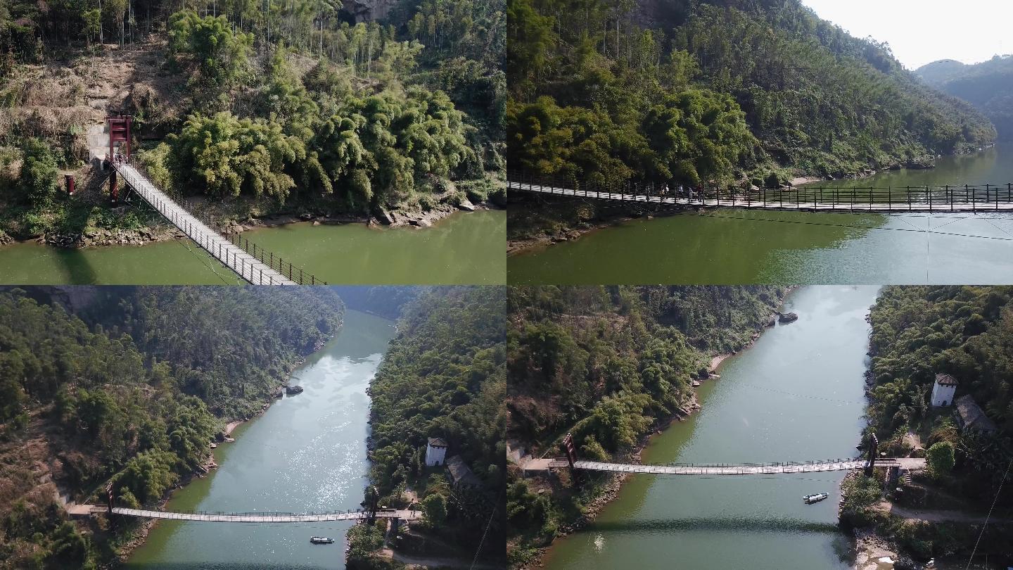 马边河上的吊桥航拍（4K）