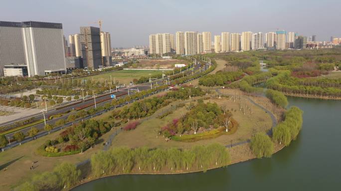 4K-原素材-淮安市政府周边风光