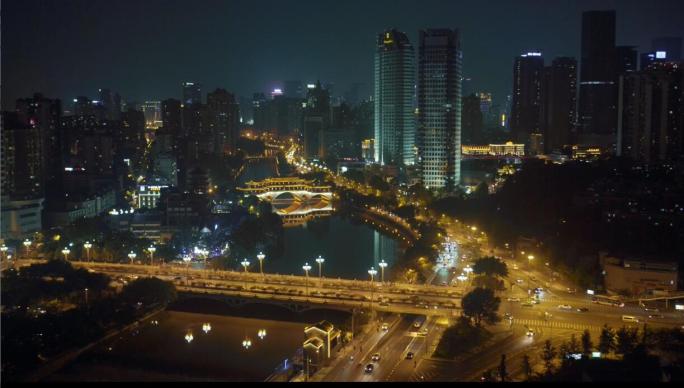 4K成都城市九眼桥天府一街夜景