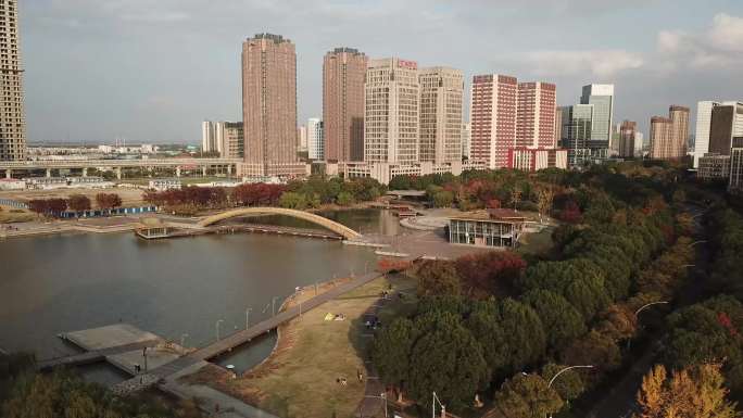 花桥地铁航拍素材