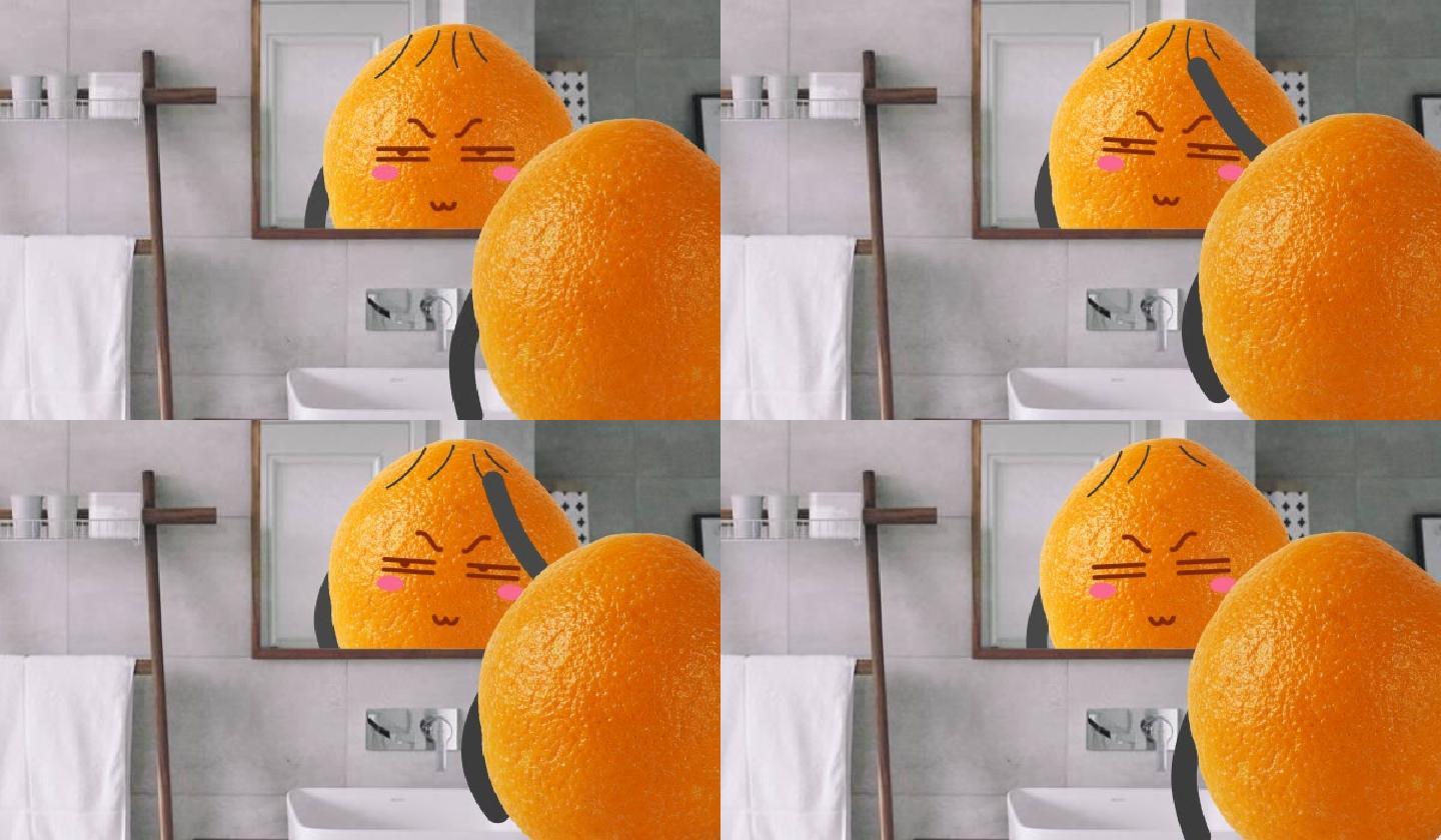 卡通角色动画橘子