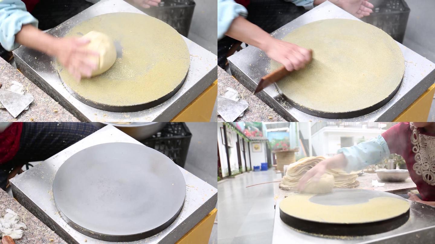 传统煎饼制作过程