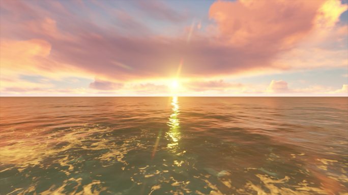 [原创]4K蓝天夕阳大海