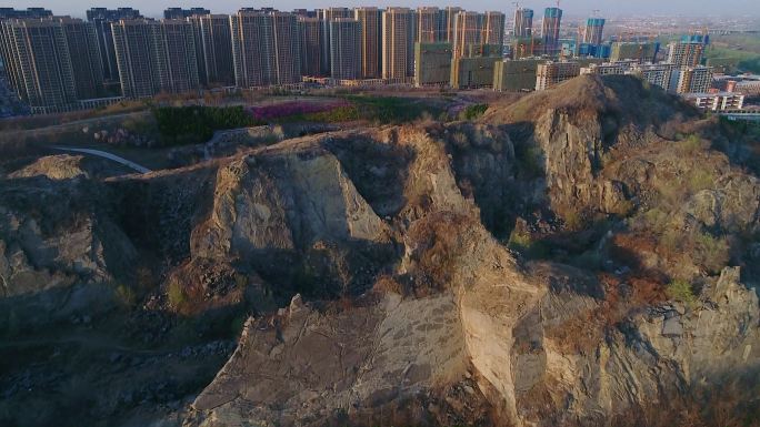 济南卧龙山风景航拍