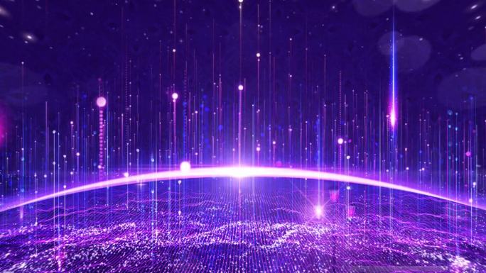 紫色粒子星空线条梦幻舞台背景