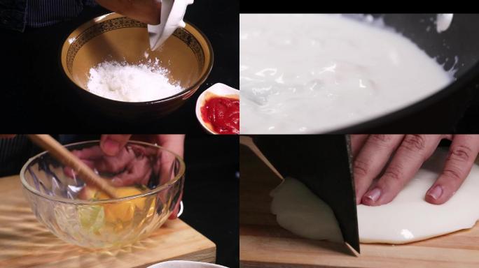 美食制作炸鲜奶小吃制作视频素材