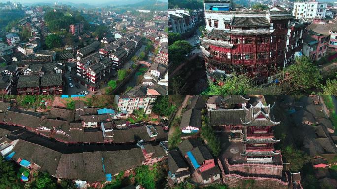 航拍安居古镇