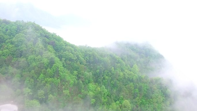 航拍大山风景云雾缭绕壮阔风光绿水青山