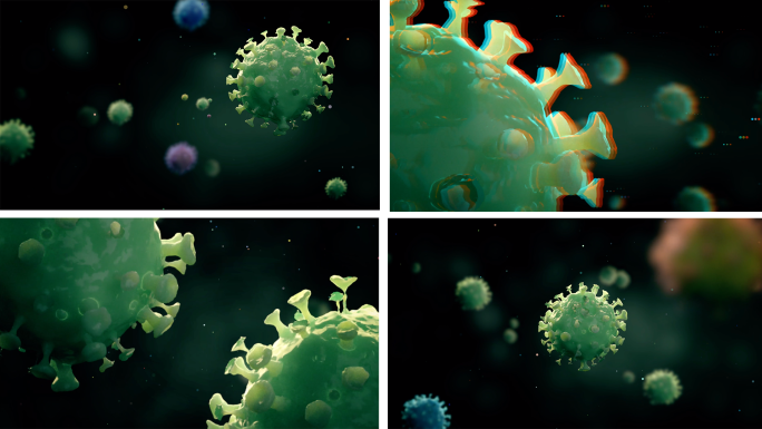 新型冠状病毒6个推拉特写漂浮镜头展示