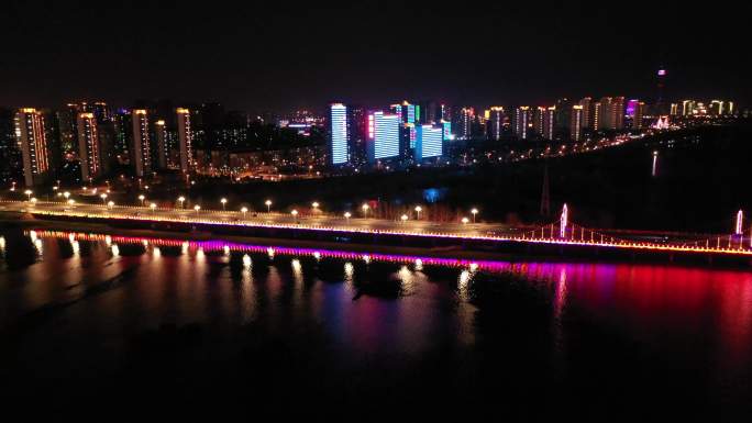 [有版权]4k航拍临沂市夜景