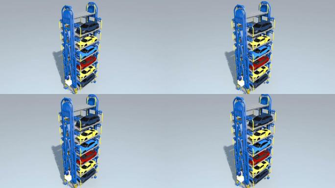 c4d立体停车库智能立体停车库3d模型