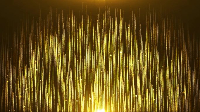 4k金色粒子瀑布线条上升舞台幕布