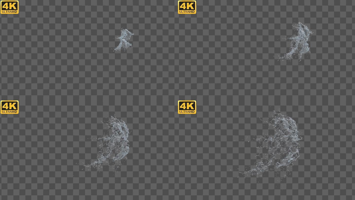 【4K】水花慢动作037-alpha通道