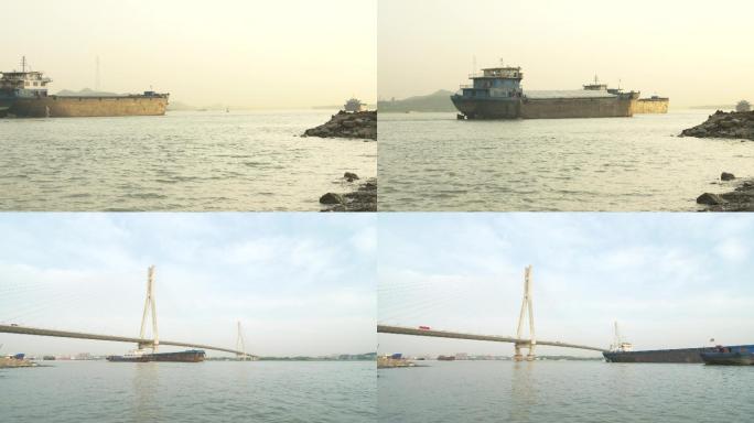 南京长江二桥4k八卦洲大桥长江航运