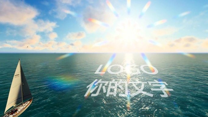 大海帆船航行LOGO模板03