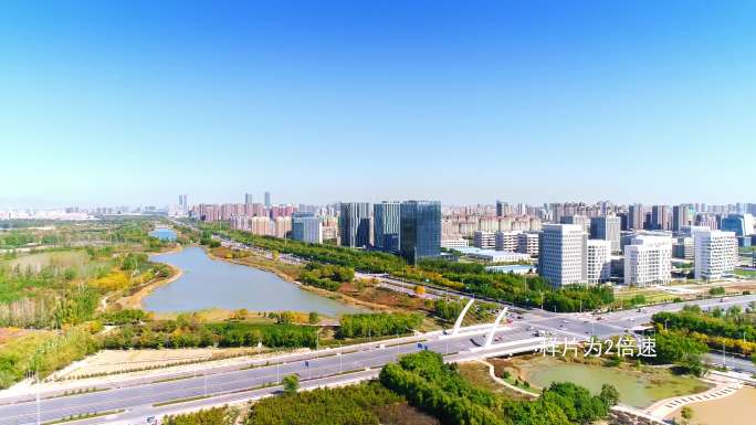 银川，亲水大街，城市大景