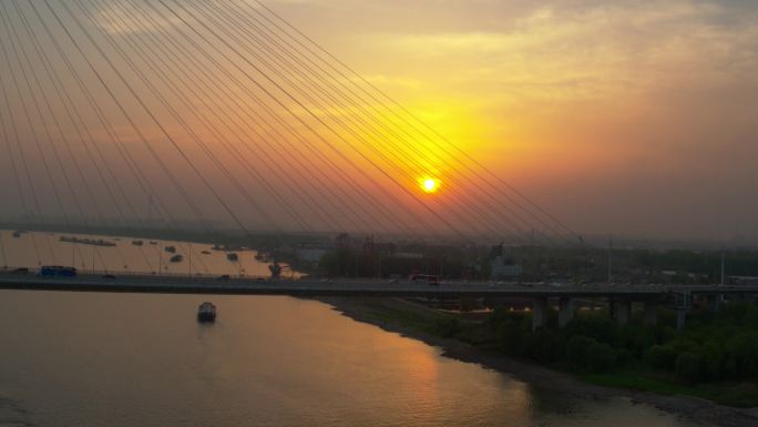 南京长江二桥航拍4k八卦洲大桥长江