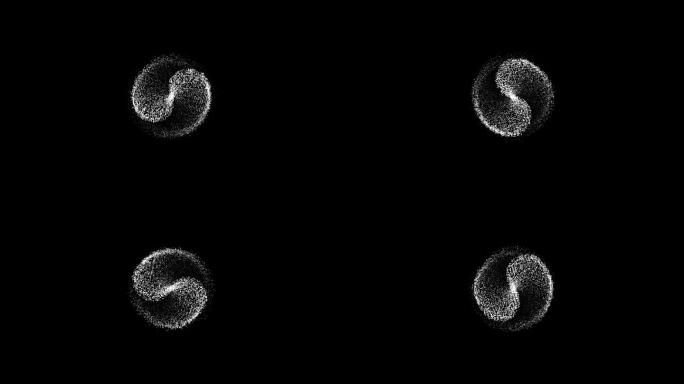 太极透明通道白色粒子旋转