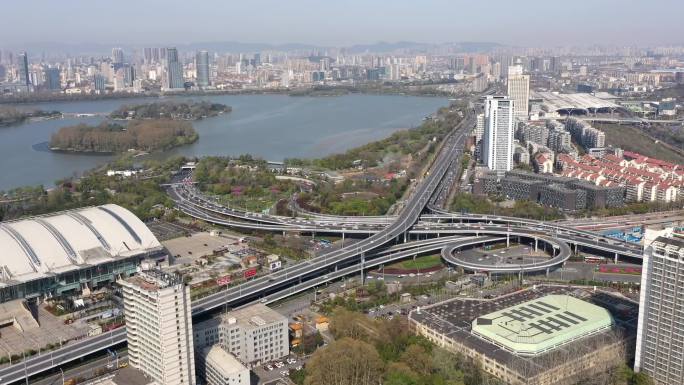 4K-原素材-南京新庄立交桥航拍延时