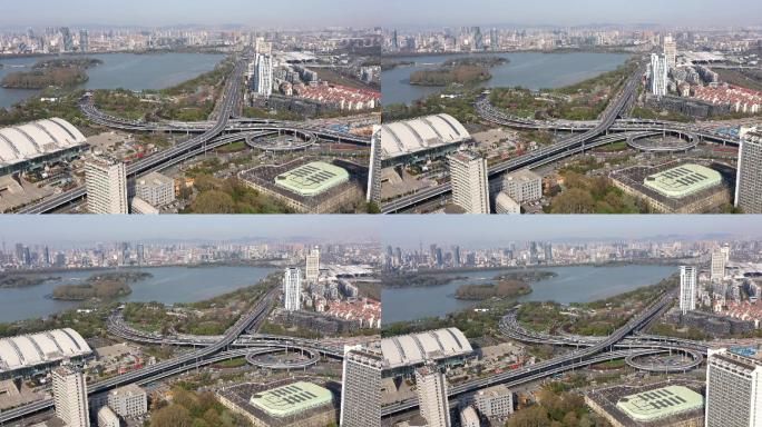 4K-原素材-南京新庄立交桥航拍延时