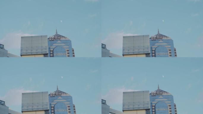 上海华润城市傍晚月亮日系4k