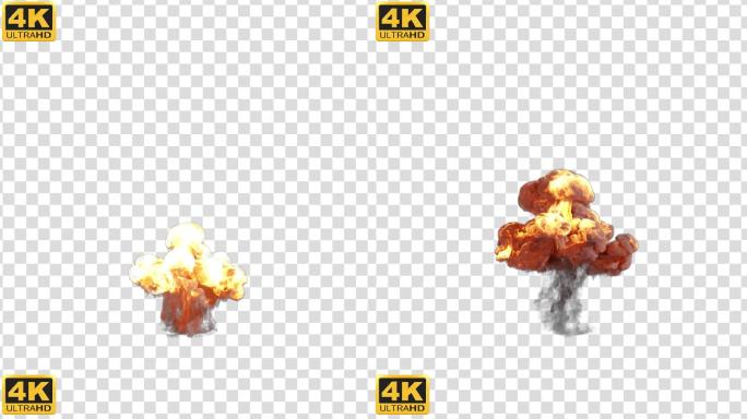 【4K】爆炸蘑菇云024-alpha通道